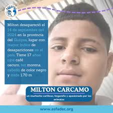 DesaparecidosEcuador 🔴 Rosa Laje, madre de Milton Geovanny Carcamo Laje,  alza su voz con la esperanza de encontrar a su hijo. 🗒️ Han pasado más de  cinco meses desde la desaparición de