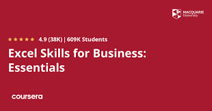 Learners who complete the course will: Excel Skills For Business Essentials Coursera