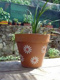 Stenciled Flowerpot Plant Pot Diy Paint Garden Pots Flower Pots