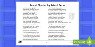 Original and unusual robert burns poem, to william stewart. Tam O Shanter Poem By Robert Burns English Translation