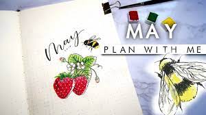 Plan With Me May 2019 Strawberry Bee Bullet Journal Setup Youtube Bullet Journal Work Making A Bullet Journal Creating A Bullet Journal
