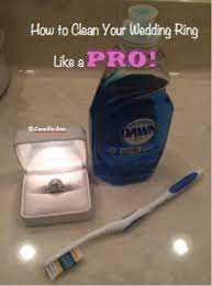 How To Clean Your Wedding Ring Like A Pro All You Need Is A Tooth Brush Blue Dawn Dish Soap Hot Wate Cleaning Diamond Rings Cleaning How To Clean Diamonds
