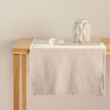 Image 1 Of The Product Faded Tan Cotton Table Runner Table Runners Zara Home Runner
