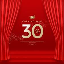 Drapes & curtains on sale. Premium Psd Black Friday Sale Banner Template With Luxury Golden Silk Velvet Curtains