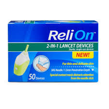 Relion 30 Gauge Needle 2 In 1 Lancing Device 50 Ct