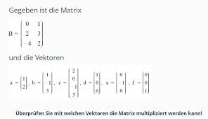 Das produkt zweier matrizen und ist nur dann definiert, wenn die anzahl der spalten der ersten matrix gleich der anzahl der zeilen der zweiten matrix ist. Www Mathefragen De Matrix Vektor Multiplizieren