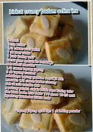 Resepi ni bw create dari try and error :) jom buat biskut raya sendiri. Resepi Biskut Badam Rangup Sukatan Cawan Aneka Resepi Bunda