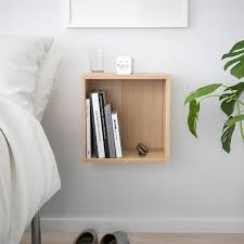 Verify that wall or partition strength is sufficient to support mounted pieces and that unit. Eket Wall Mounted Shelving Unit White Stained Oak Effect Ikea