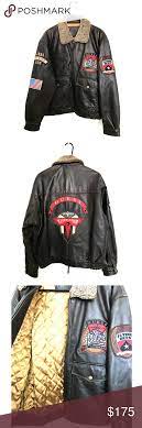 Vintage Guess Flyers Club Leather Jacket Small Jackets Leather Jacket Leather Bomber Jacket