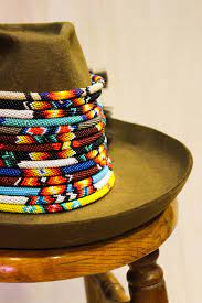 Navajo Made Beaded Horsehair Hat Band Adjustable Orenda Tribe Beaded Hat Bands Beaded Hat Hat Band