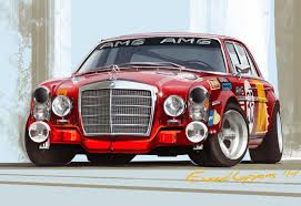 Mercedes Benz 300 Sel Amg Race Car Art By Ewoud Luppens Mercedes Car Concept Cars Vintage Mercedes Benz Classic
