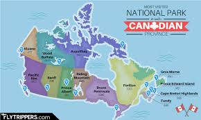 Explore the map to discover all of the national parks, monuments and, battlefields that are covered when you use us park pass. The Most Visited National Park In Each Canadian Province On One Cool Map Flytrippers