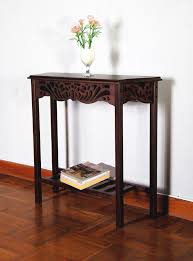 console murale d entree en bois massif 32 langenfeld dark brown living room furniture wall table brown furniture living room