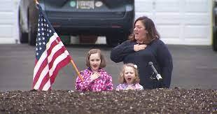 Performed by the west la children's choir. Kids Home From School Recite Pledge Of Allegiance In Their Driveways