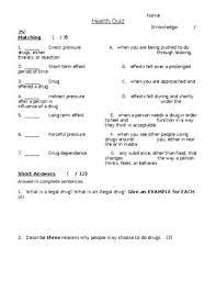 If you fail, then bless your heart. Drugs Substance Use Quiz Ontario Curriculum Grade 6 7 8 Health Education