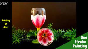 Quick And Easy Acrylic Painting On Glass One Stroke Flower On Glass Folkart Multi Surface Paint Glass Painting Simple Acrylic Paintings Painting Glass Jars