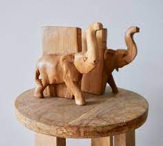 These elephant carved table are offered in various shapes and sizes ranging from trendy to classic ones. Vintage Wooden Elephant Book Ends Wooden Elephant Elephant Book Vintage