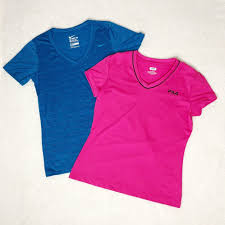 Black Blue And Pink Nike Shirt Blue Striped Nike Dri Fit Size M And Florescence Pink Fila Dri Fit With A Black Trim On The Neck Size M Nike Shirts Dri Fit Shirts Tops