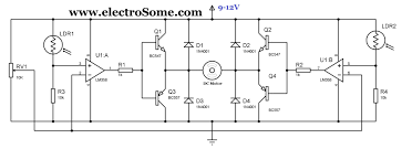 Simple Solar Tracker Circuit Using Lm358 Solar Tracker Solar Solar Panel Battery