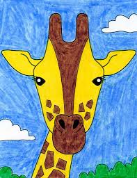 1) draw a rectangle that will define the conditional proportions and boundaries of the chosen drawing. How To Draw A Giraffe Head Art Projects For Kids
