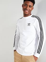 Adidas Originals 3 Stripe Long Sleeve T Shirt White Very Co Uk