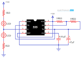 The 555 ic timer circuit above shows a very straightforward design where the ic 555 forms the central controlling part of the circuit. 555 Timer Ic Testing Circuit And Its Working