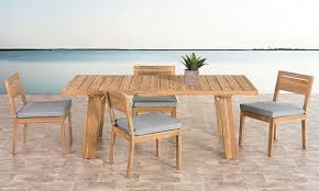 Bermuda 5 Piece Teak Outdoor Dining Set Outdoor Living Patios Outdoor Dining Set Teak Outdoor