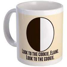 In the pilot, part 2, the drake and drakette have gotten back together and watch jerry's pilot program on a small, handheld black and white television. Seinfeld Cookie Mug Look To The Cookie Epic Love Tv And Movie T Shirt Shop Cookie In A Mug Mugs Coffee Mug To Go