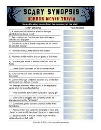 General halloween trivia questions · 1. Halloween Scary Synopsis Horror Movie Trivia