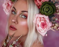 Diadema con halo de flores, luna celestial, joyas para niños, faros, sesión  de fotos de embarazo de Frida Kahlo, accesorios para fotos de maternidad,  diosa reina boho