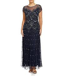 Pisarro Nights Plus Beaded Illusion Gown Dillards Com Dillards Plus Size Dresses Plus Size Cocktail Dresses Dresses