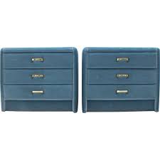Watch for a nightstands sale at target.com to get the most value for what you spend. Set Of 2 Vintage Blue Velvet Nightstands 1960s Design Market