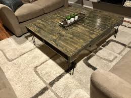 Pallet Coffee Table Hairpin Legs And Carbon Grey Stain Pallet Coffee Table Coffee Table Table