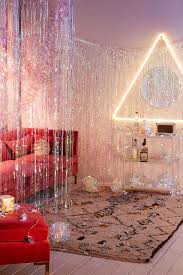Iridescent Fringe Curtain Decor Wedding Decor Photos Cozy Christmas Living Room Curtain Decor