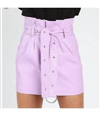 Honey Punch Lavender Leather Skirt