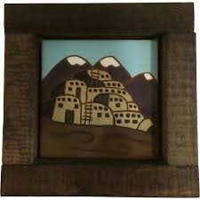 The vistas and wildlife of new mexico will always be enchanting! Territorial Southwest Santa Fe Tile Art Wall 1976 Stoneware Ceramic Gumgumfuninthesun Ruby Lane