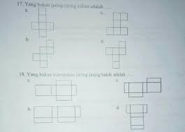 Pdf soal latihan ulangan matematika sd kelas 5 semester 1. 17 Yang Bukan Jaring Jaring Kubus Adalah 18 Yang Bukan Jaring Jaring Balok Adalah Tolong Brainly Co Id