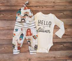 Woodland Baby Boy Coming Home Outfit Going Home Outfit Etsy