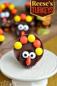 These cute turkey toppers are made from fondant and look surprisingly easy to make. Reese S Turkeys Mom On Timeout