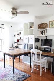 His And Hers Farmhouse Office Reveal Rustic Home Offices Shared Home Offices Home Office Decor