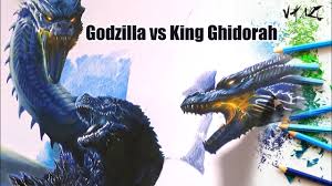 Grab your pencil and paper and watch as i guide you through these easy to follow. Drawing Godzilla Vs King Ghidorah The Battle Of Giant Monsters Youtube
