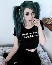 Creepy Roses All Over Green Hair Colors Grunge Hair Dark Green Hair