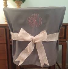 Gray Monogram Dorm Chair Back Cover Personalized Chair Cover Office Chair Dining Chair Slip Cov Dorm Chairs Dorm Chair Covers Slip Covered Dining Chairs
