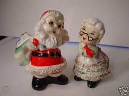 Santa and mrs claus salt and pepper shakers new. Napco Vintage Mr Mrs Santa Claus Salt Pepper Shakers 20744127
