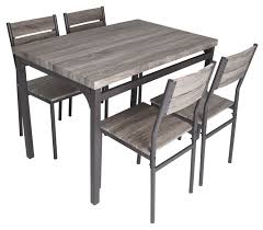 4pcs kitchen setcome with one table, 2 armless chairs and one bench, this set perfects for 4 people especially in small places. Zenvida 5 Piece Dining Set Rustic Grey Wooden Kitchen Table And 4 Chairs Buy Online In United Arab Emirates At Desertcart Ae Productid 67477060
