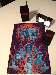 Maybe you would like to learn more about one of these? Stranger Things Double Sided Mystery Puzzle X2 Back Sides 200 Pcs Each In Walkie Talkie Tins I Decided To Make It Trickier For Myself By Mixing Them Together First Jigsawpuzzles