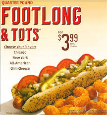 Come On Down To Sonic And Quarterpound Footlong Tots For 3 99 Choose Your Flavor Chicago New York All American Chili Chili Cheese Chicago Style Flavors