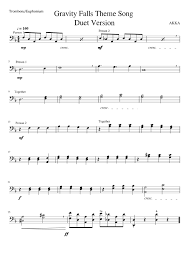 Audition music for baritone these audition selections are provided as an option for those students who might not have easy access to appropriate materials through a band director or private music teacher. Gravity Falls Theme For Trombone Euphonium Duet Sheet Music For Trombone Tenor Solo Musescore Com