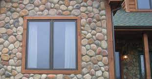 The ninety degree corner pieces give the illusion of a full stone without the added weight. Faux Rock River Rock Stone Selex