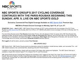 Pick a sport pass to learn more and start streaming now! Cyclingtips On Twitter American Cycling Fans Nbcsportsgold App Will Have Live Commercial Free Coverage Of Parisroubaix Beginning At 4 35 A M Et Sunday Morning Https T Co C57iaus7il